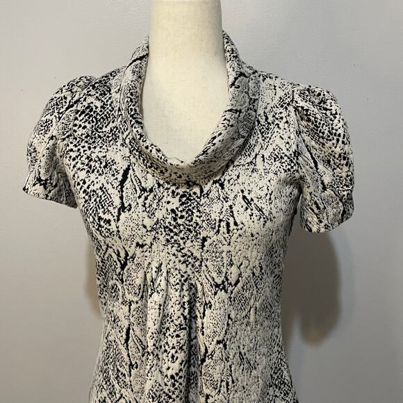 Marvin Richards Textured Snakeskin Design Fit and Flare Dress Cowl Women’s sz 4 - Picture 7 of 12